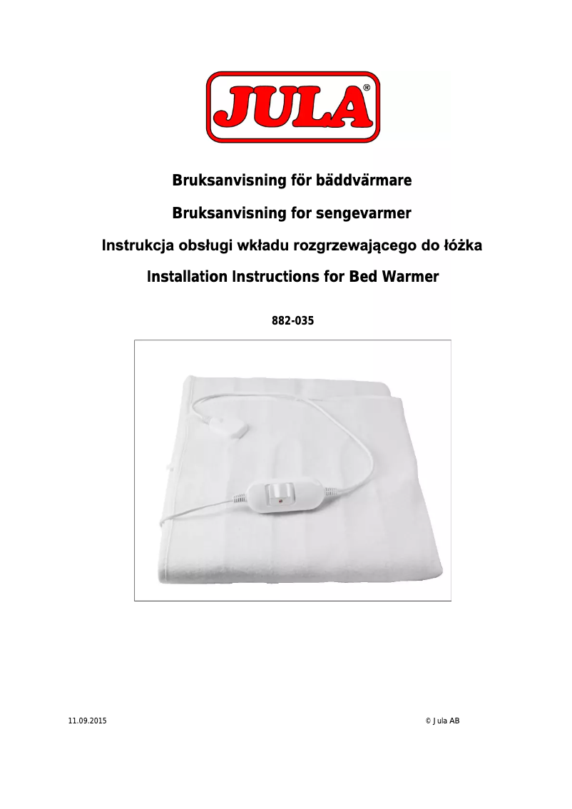 Página nº 1 - Manual de usuario Menuett 882-035