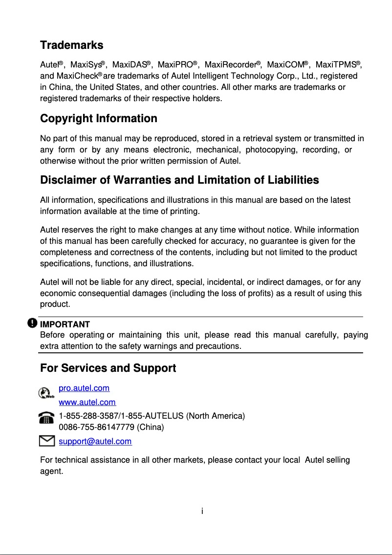 Imagen de la primera página del manual del dispositivo MaxiDAS DS808S-TS