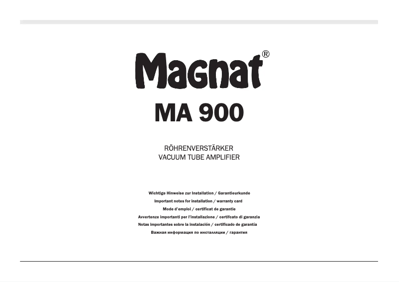 Imagen de la primera página del manual del dispositivo MA 900