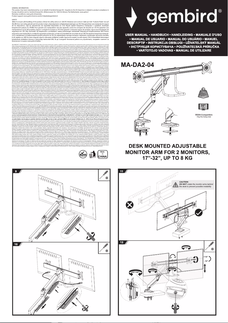 Imagen de la primera página del manual del dispositivo MA-DA2-04