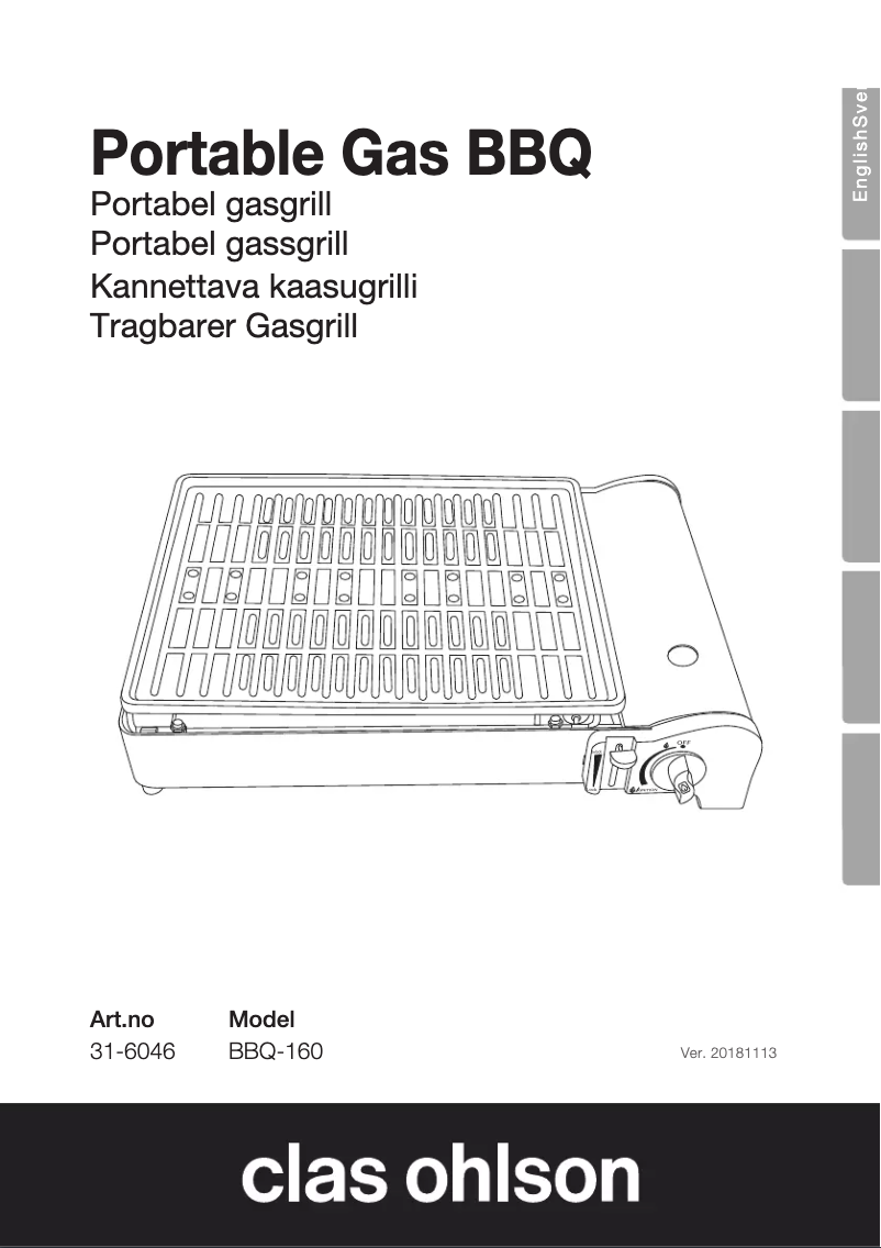 Imagen de la primera página del manual del dispositivo BBQ-160