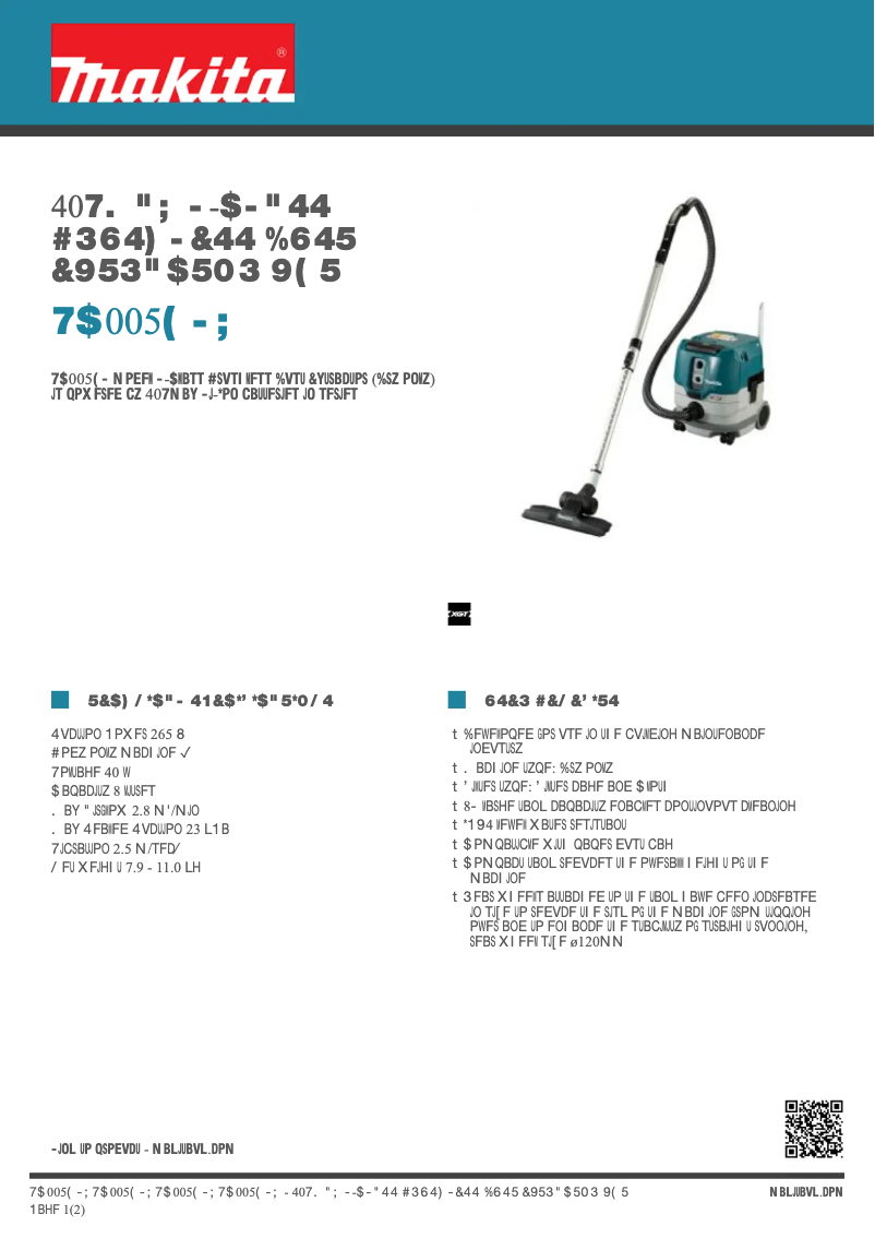 Página nº 1 - Ficha técnica Makita VC005GLZ