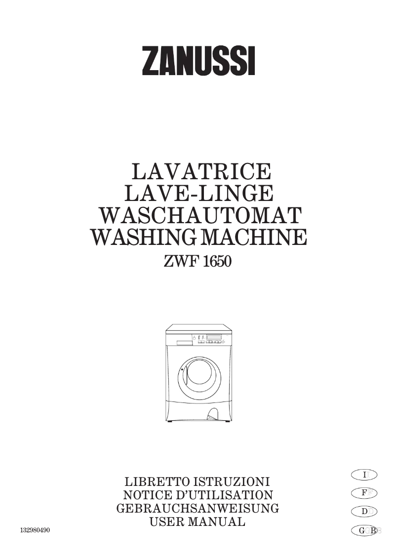 Imagen de la primera página del manual del dispositivo ZWF1650