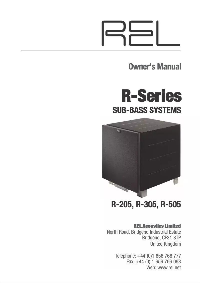 Página 1 del manual Manual de usuario REL Acoustics R-505