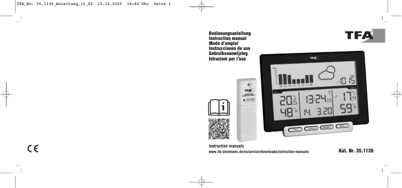Imagen de la primera página del manual del dispositivo Meteo Sens 35.1139.01