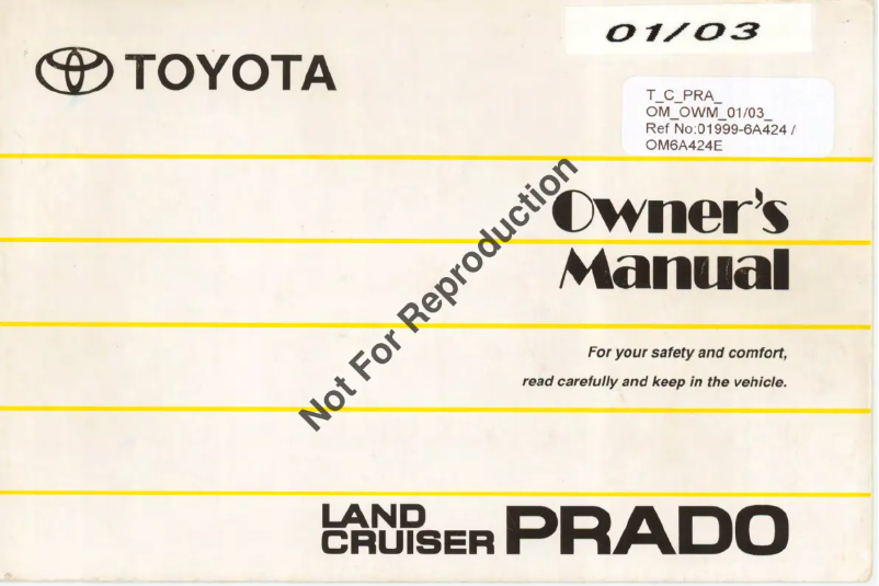 Página 1 del manual Manual de usuario Toyota Land Cruiser Prado (2003)