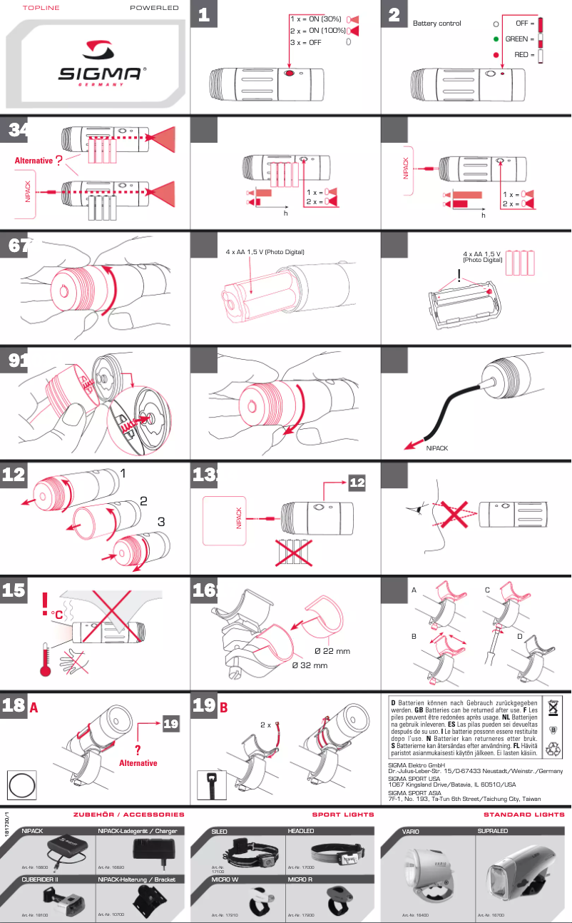 Imagen de la primera página del manual del dispositivo POWERLED