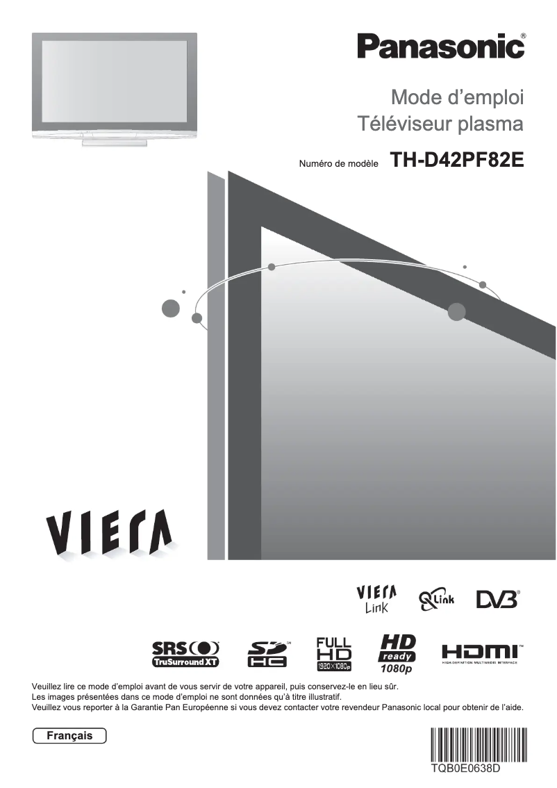 Imagen de la primera página del manual del dispositivo TH-D42PF82E