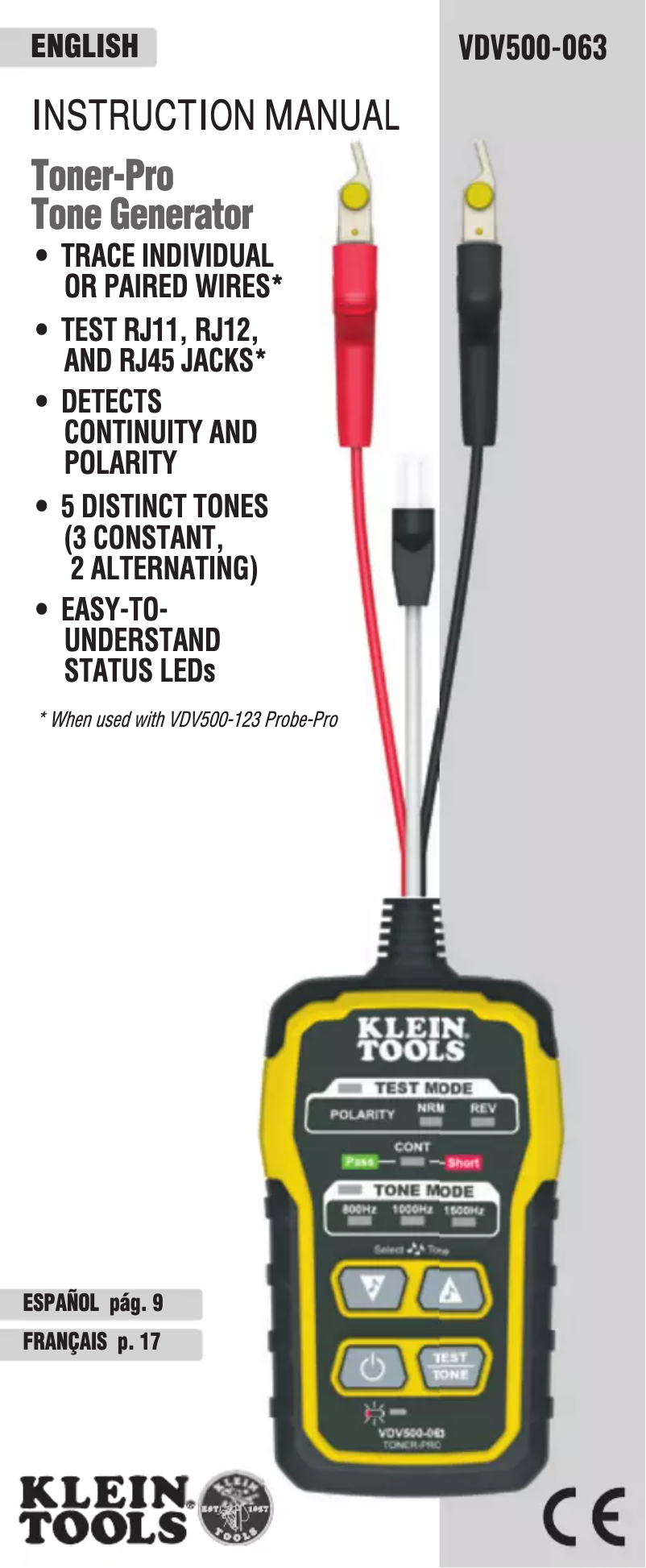 Página nº 1 - Manual de usuario Klein Tools VDV500-063