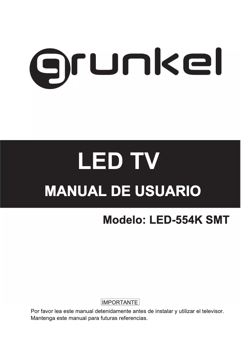 Página 1 del manual Manual de instrucciones Grunkel LED-554K SMT