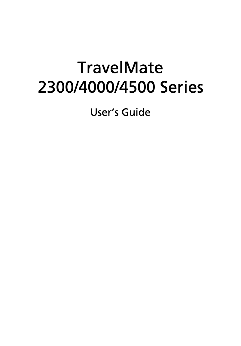 Imagen de la primera página del manual del dispositivo Travelmate 4000