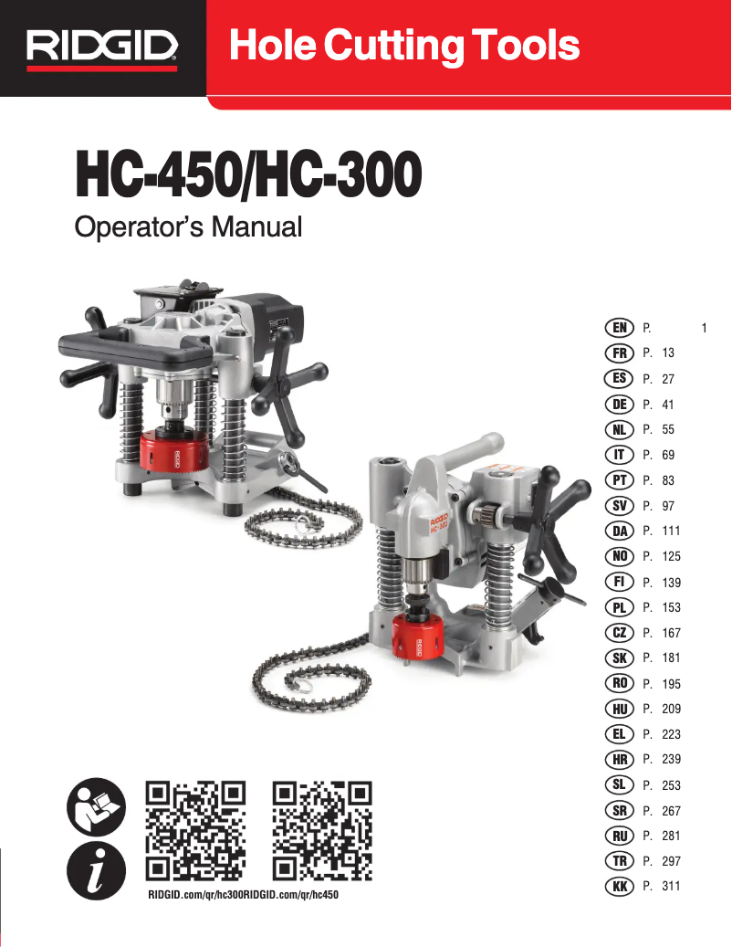 Página nº 1 - Manual de usuario Ridgid HC-450