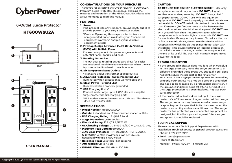 Imagen de la primera página del manual del dispositivo Home Theater HT600WSU2A