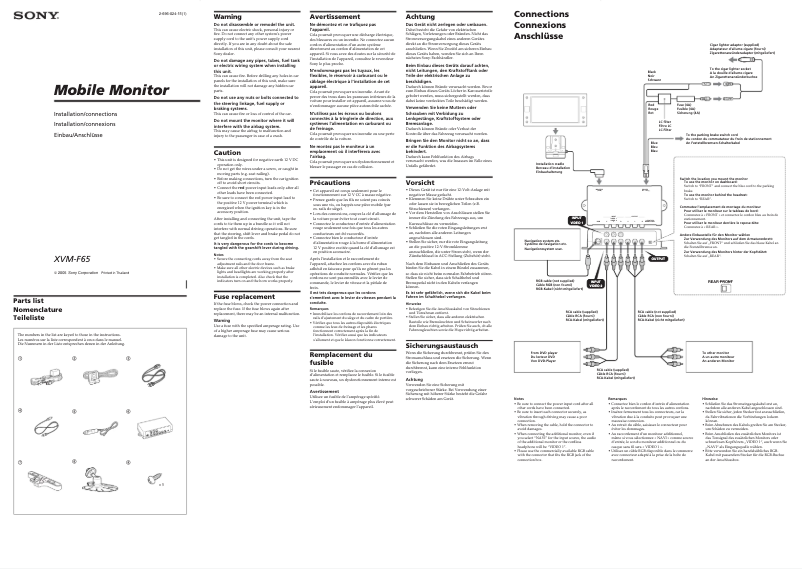 Imagen de la primera página del manual del dispositivo XVM-F65