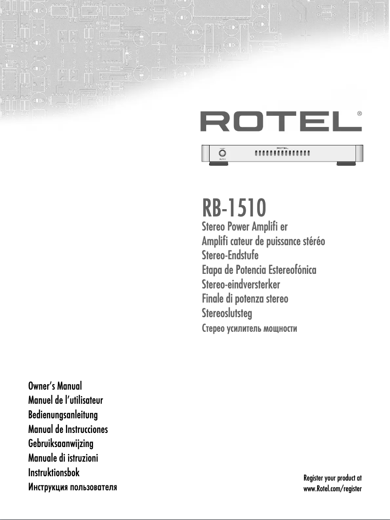 Imagen de la primera página del manual del dispositivo RB-1510