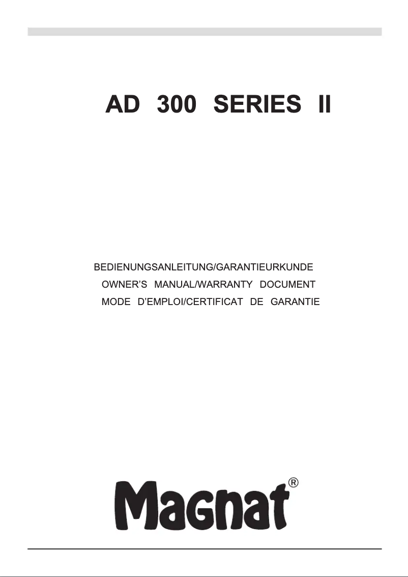 Imagen de la primera página del manual del dispositivo AD 300 Series II