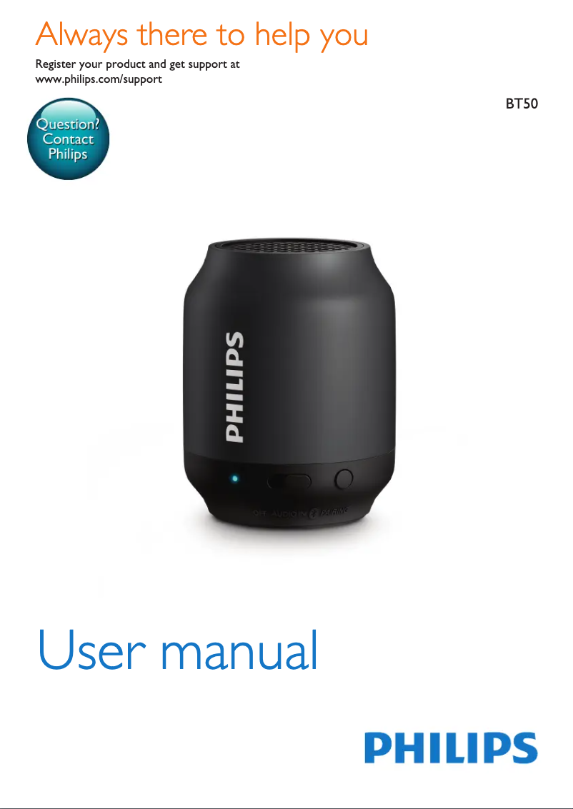 Página 1 del manual Manual de usuario Philips BT50GX