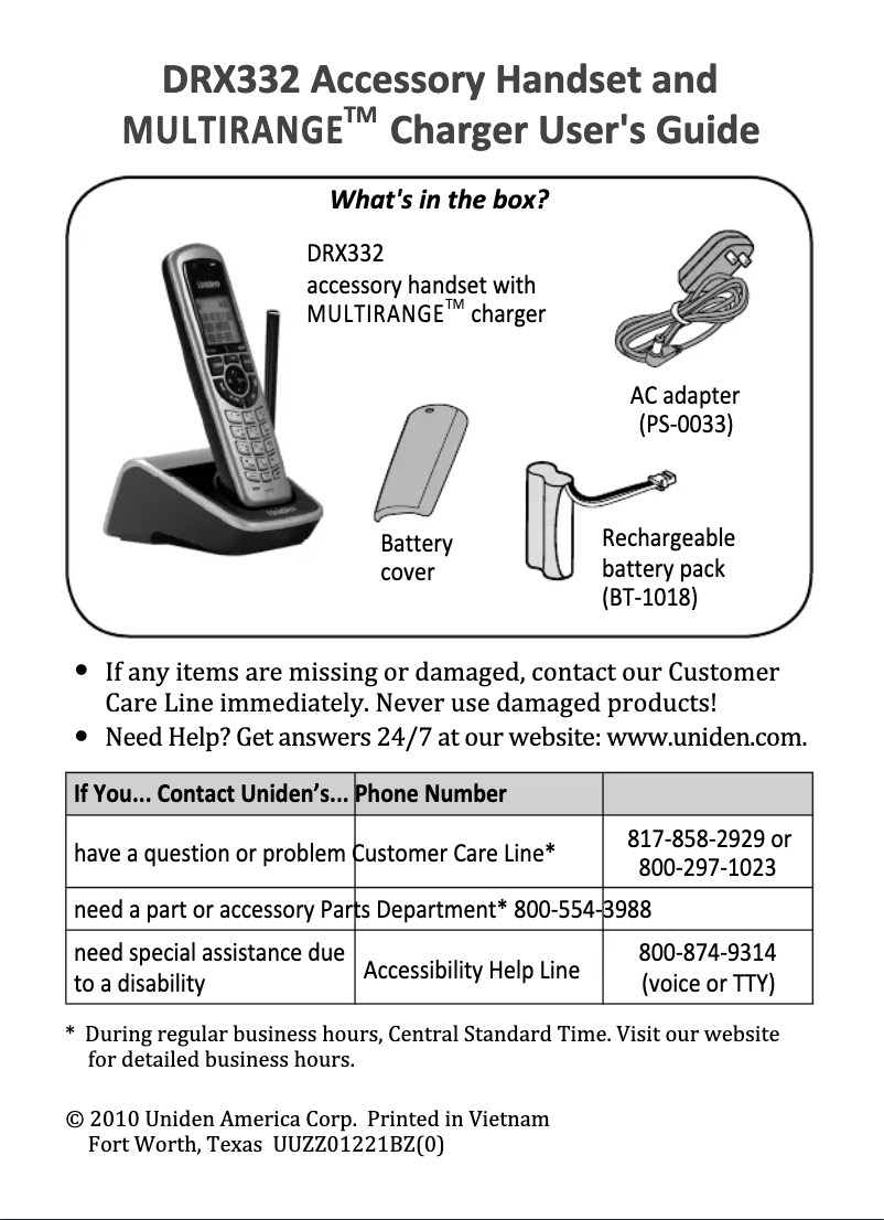 Imagen de la primera página del manual del dispositivo DRX 332