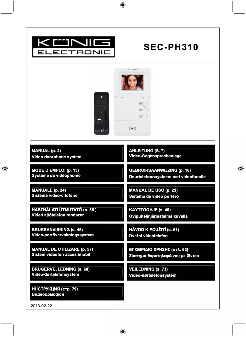 Imagen de la primera página del manual del dispositivo SEC-PH310