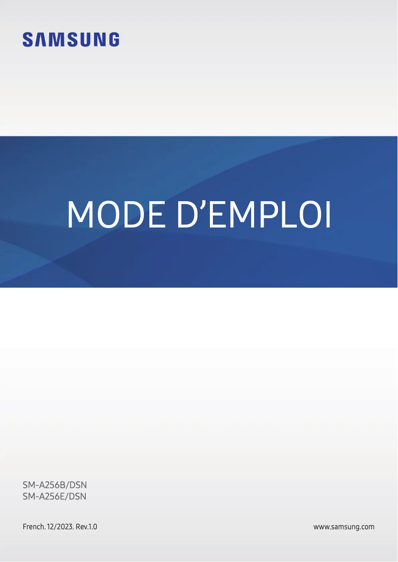 Imagen de la primera página del manual del dispositivo Galaxy A25