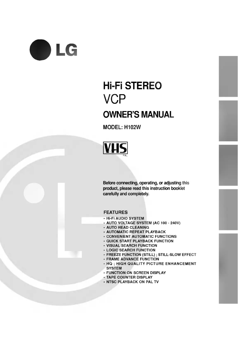 Imagen de la primera página del manual del dispositivo H102W