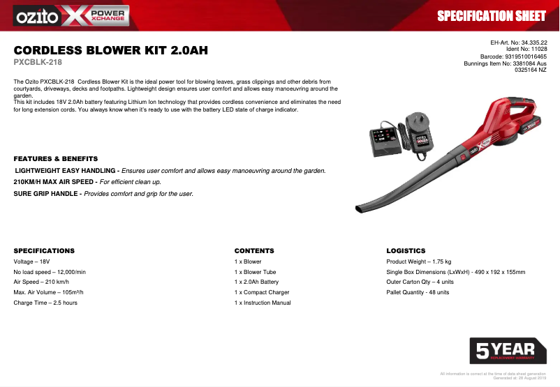 Imagen de la primera página del manual del dispositivo PXCBLK-218