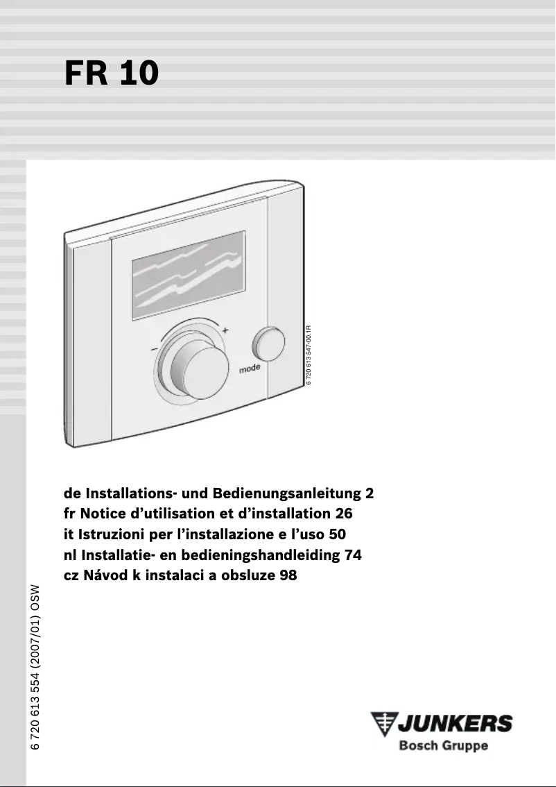 Imagen de la primera página del manual del dispositivo FR 10