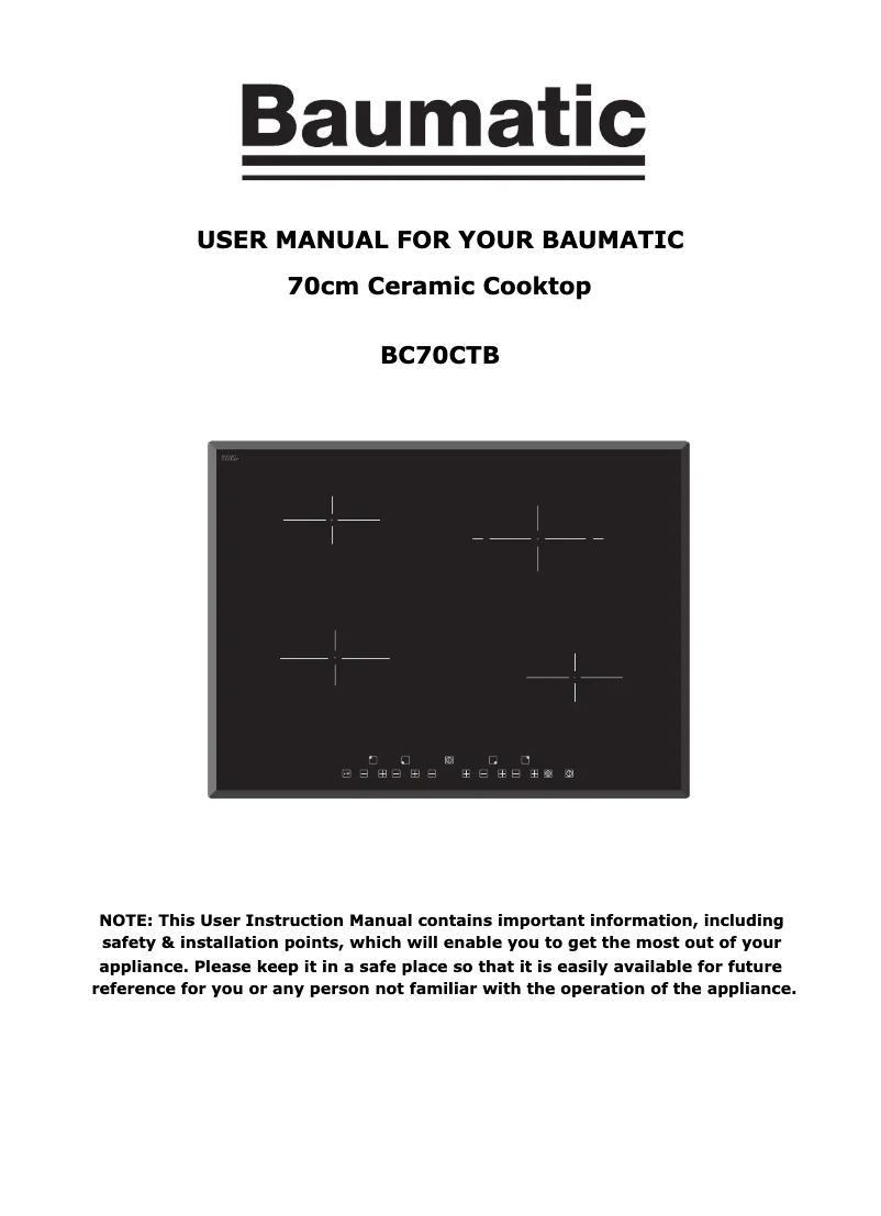 Imagen de la primera página del manual del dispositivo BC70CTB