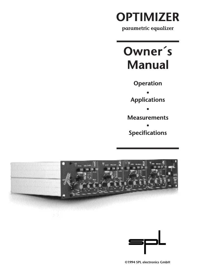 Página 1 del manual Manual de usuario SPL Optimizer