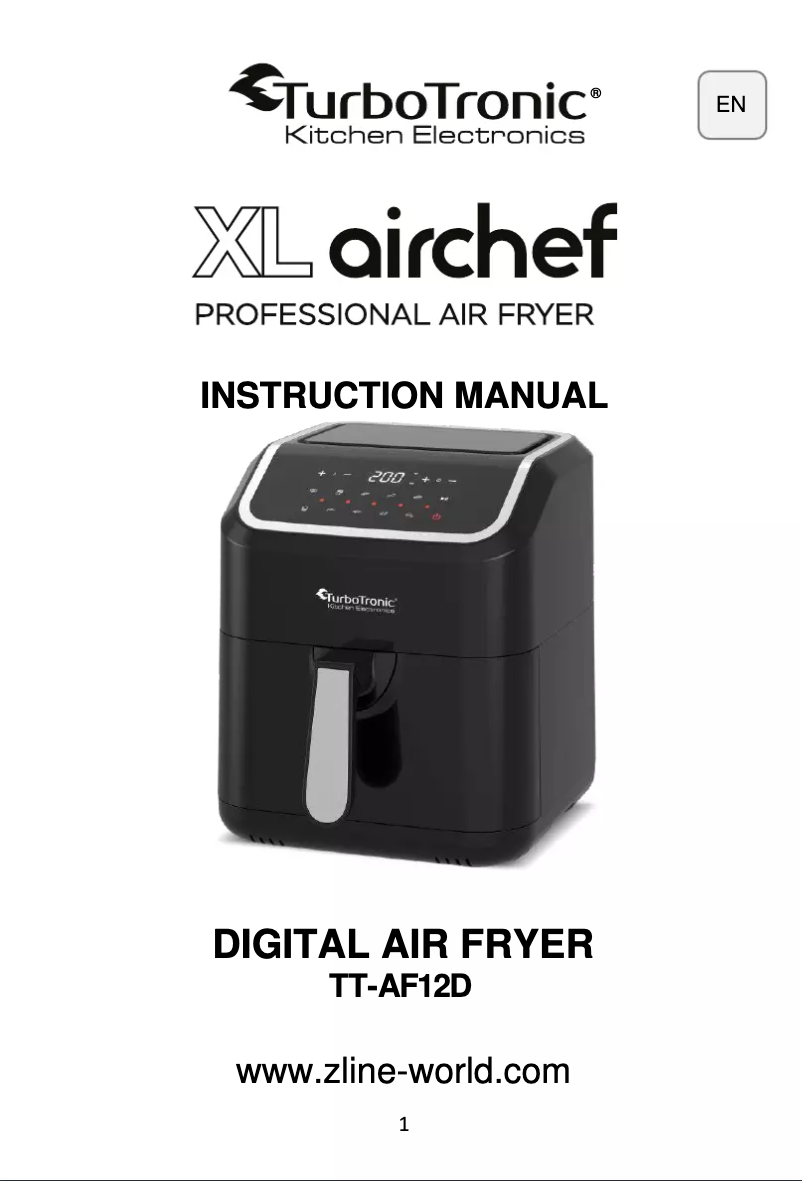 Imagen de la primera página del manual del dispositivo XL Airchef TT-AF12D