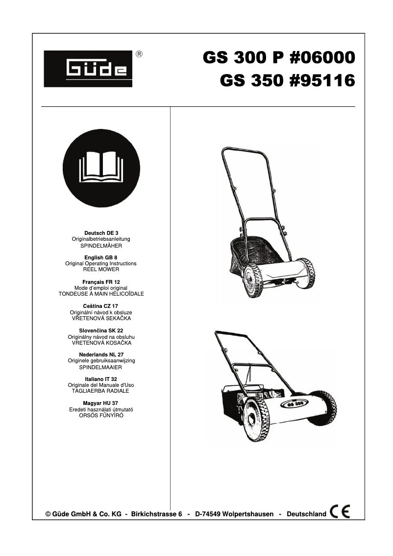 Imagen de la primera página del manual del dispositivo GS 350