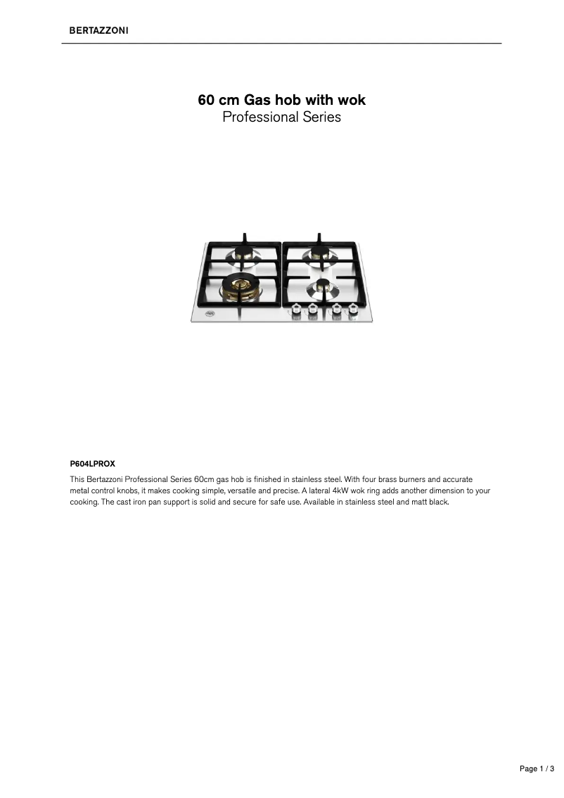 Imagen de la primera página del manual del dispositivo P604LPROX