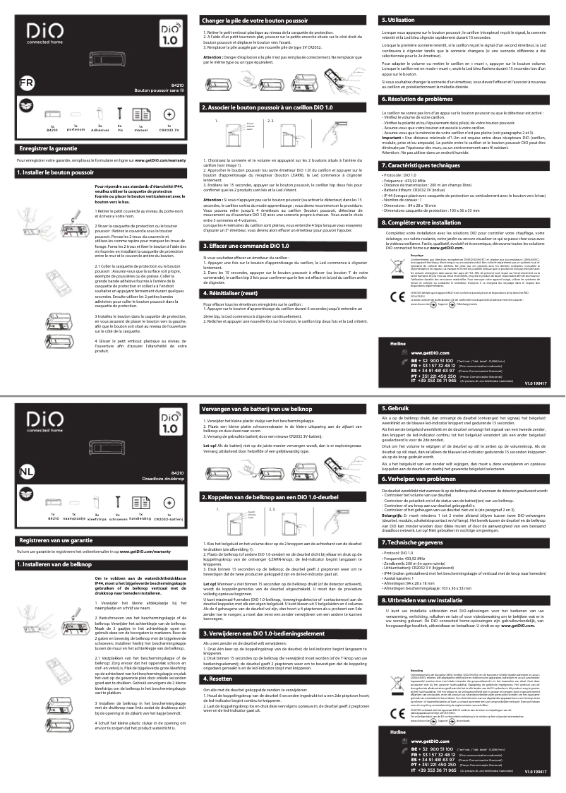 Imagen de la primera página del manual del dispositivo 84210