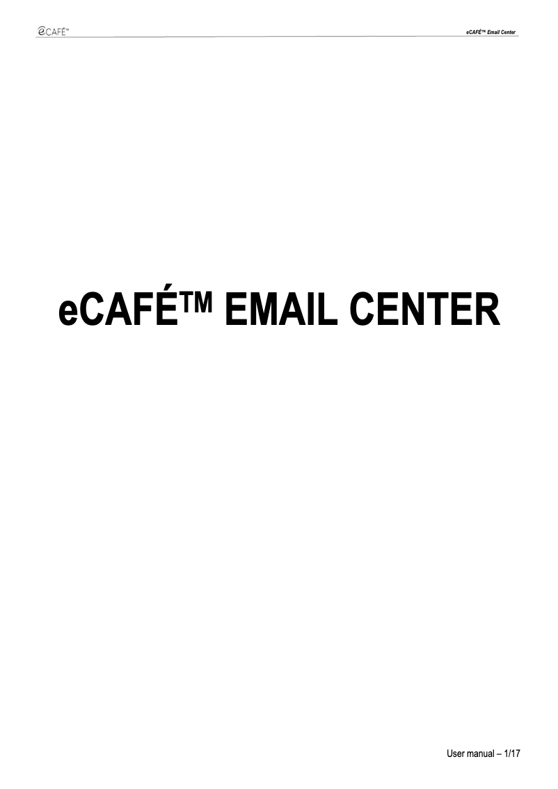 Página nº 1 - Manual de usuario Hercules eCafe Email Center EC-1000