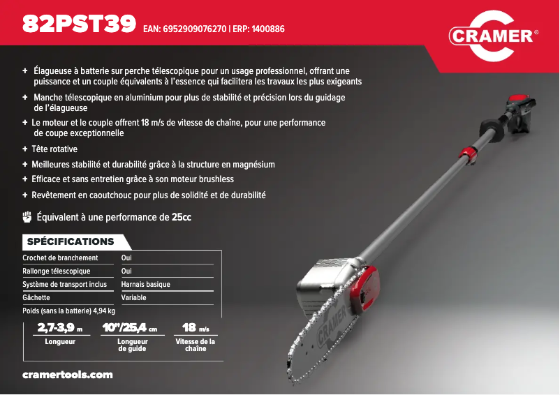Página 1 del manual Manual de usuario Cramer 82PST39