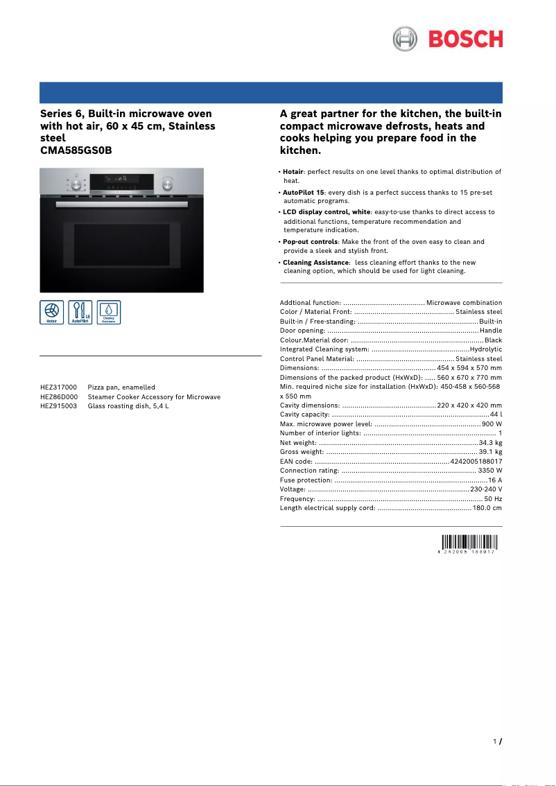 Imagen de la primera página del manual del dispositivo CMA585GS0B