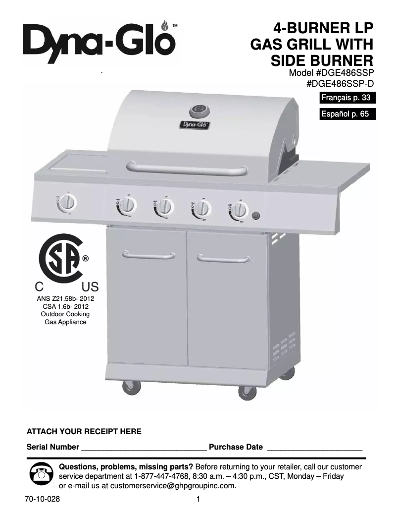 Imagen de la primera página del manual del dispositivo DGE486SSP-D