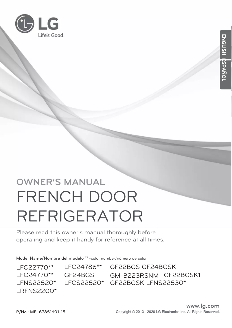 Imagen de la primera página del manual del dispositivo GF22BGSK