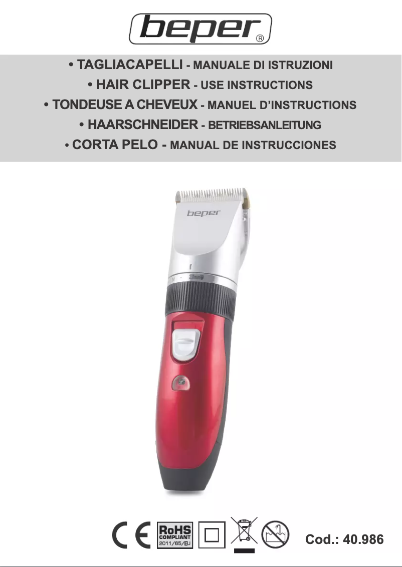Página 1 del manual Manual de usuario Beper 40.986