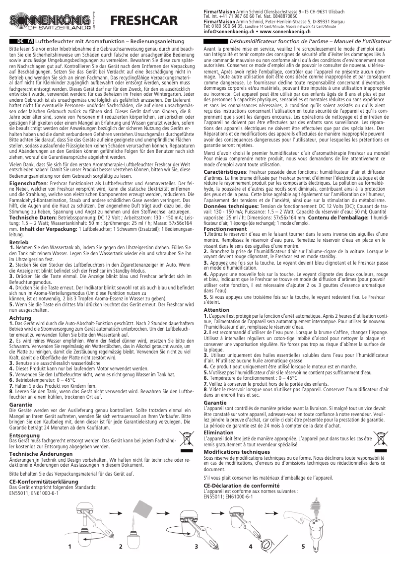 Página 1 del manual Manual de usuario Sonnenkönig Freshcar