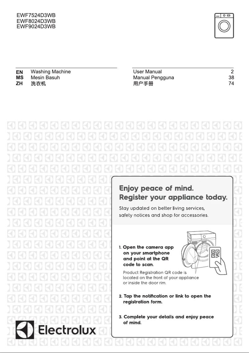 Imagen de la primera página del manual del dispositivo EWF9024D3WB