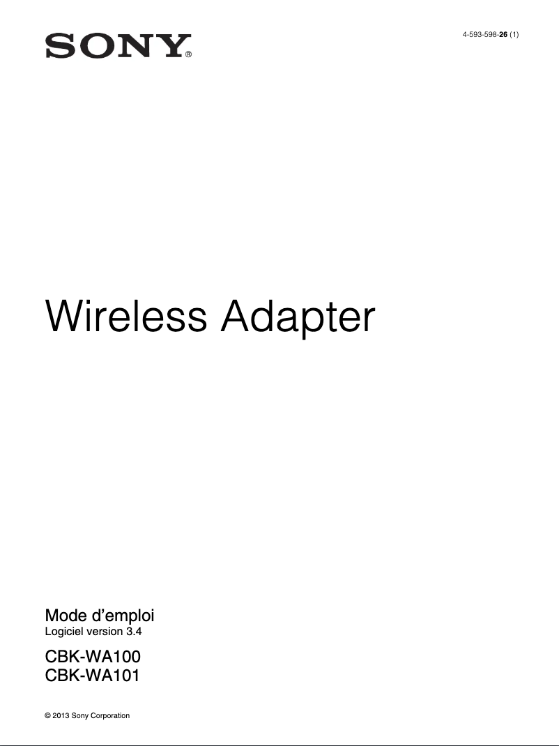 Imagen de la primera página del manual del dispositivo CBK-WA100