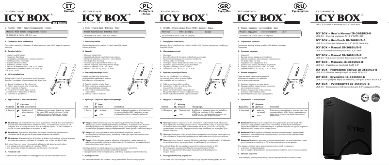 Página 1 del manual Manual de usuario Icy Box IB-366StU3+B