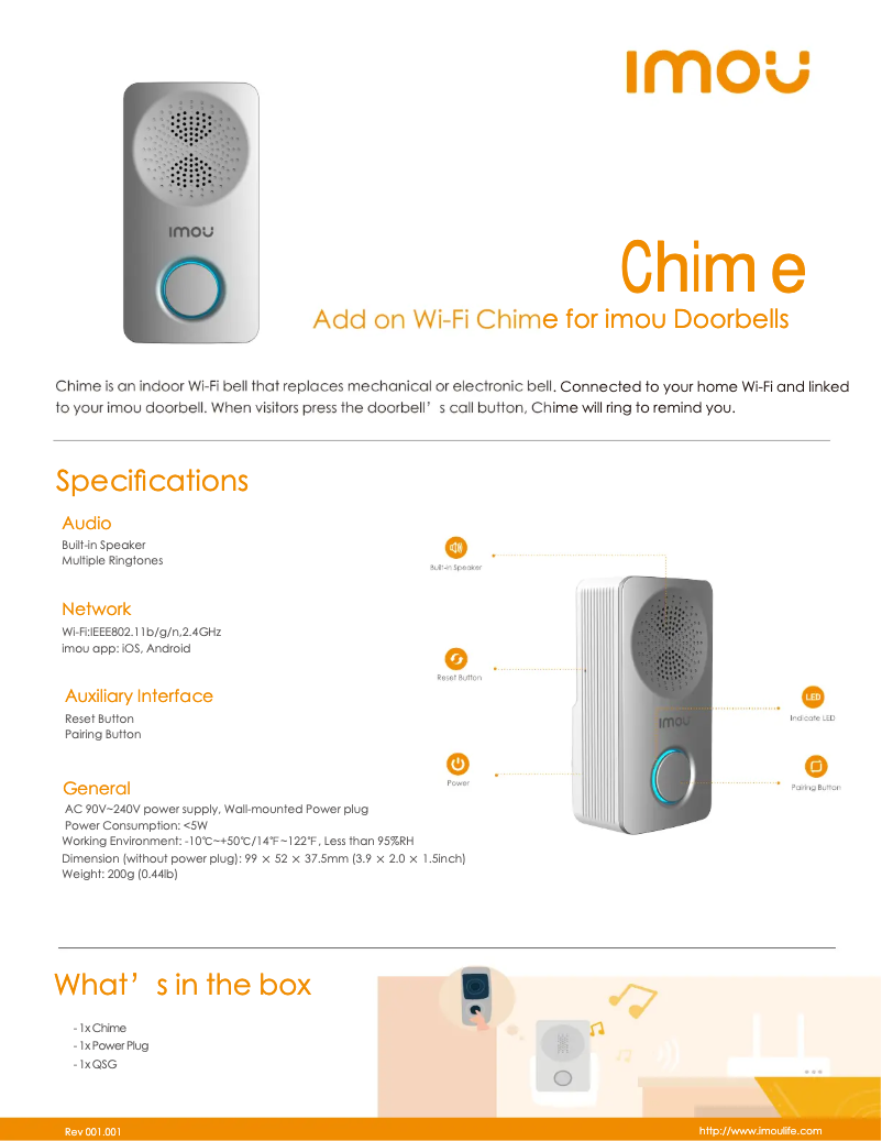 Imagen de la primera página del manual del dispositivo Chime
