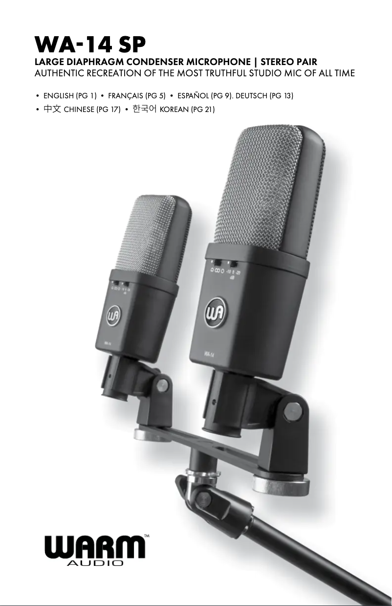 Imagen de la primera página del manual del dispositivo WA-14 SP