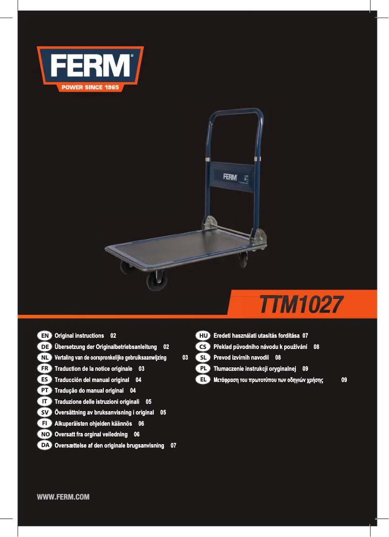 Imagen de la primera página del manual del dispositivo TTM1027