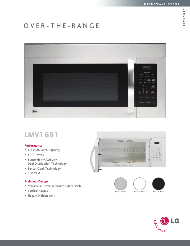 Página 1 del manual Ficha técnica LG LMV1681SW