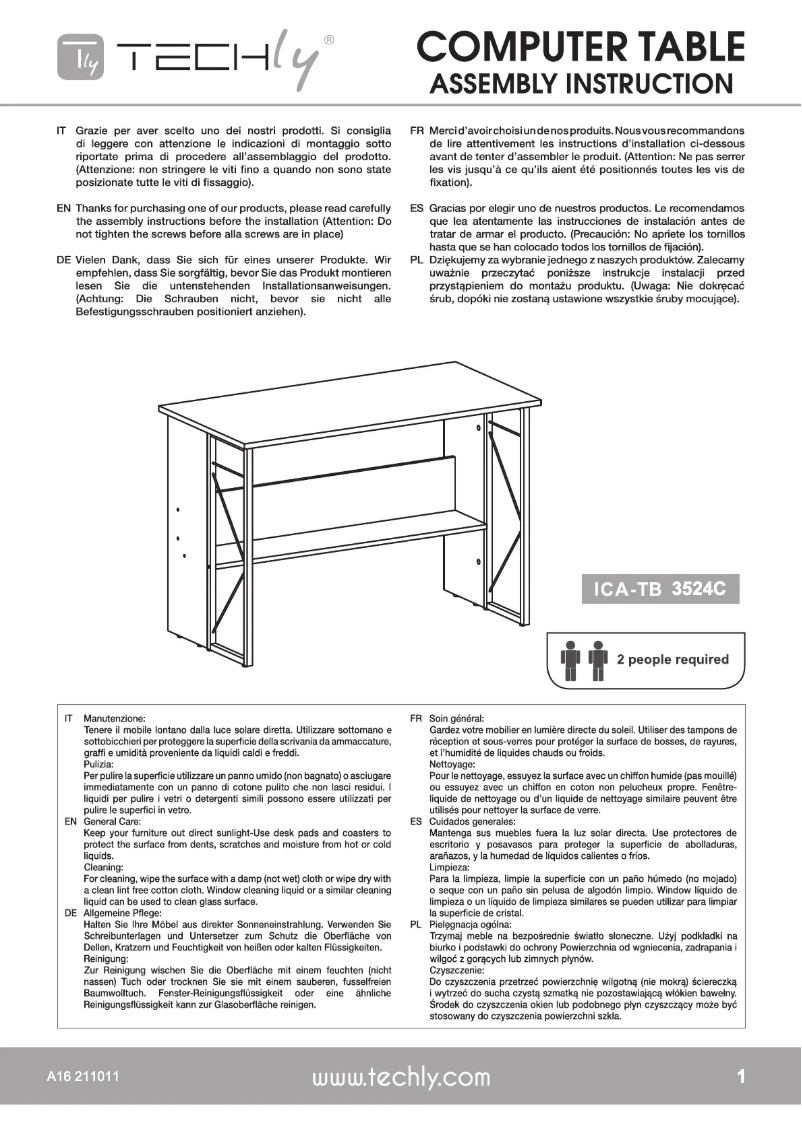 Imagen de la primera página del manual del dispositivo ICA-TB-3524C