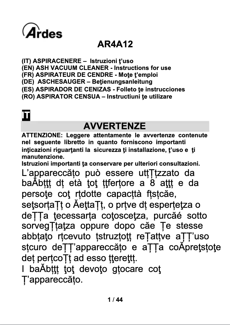 Página 1 del manual Manual de usuario Ardes AR4A12