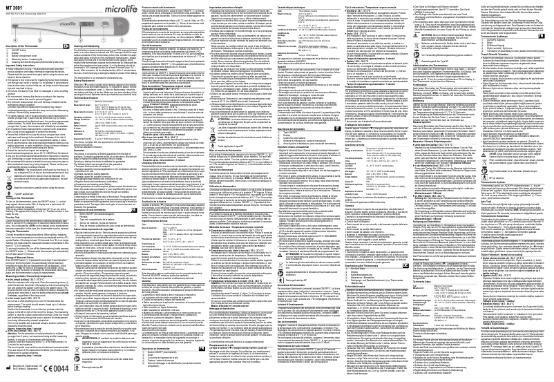 Página 1 del manual Manual de usuario Microlife MT 3001